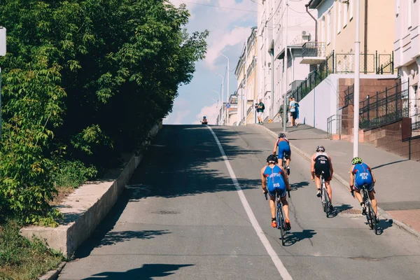 Kazan Rusia Agosto 2018 Última Parte Carrera Triatlón Bicicleta Ciudad — Foto de Stock