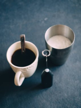 Cappuccino kahve Mikser süt frother metal Kupası ile.