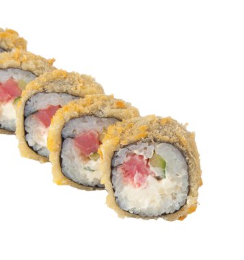 Pirinç ve balık ile Japonya sıcak pişmiş suşi rulo