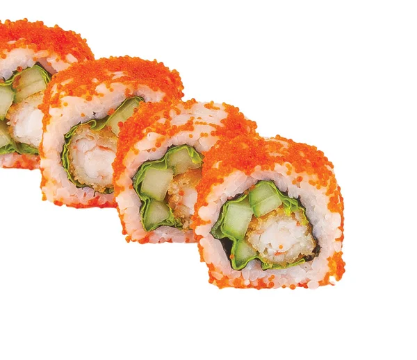 Panini giapponesi di sushi crudi classici con formaggio di pesce di riso. isolato — Foto Stock