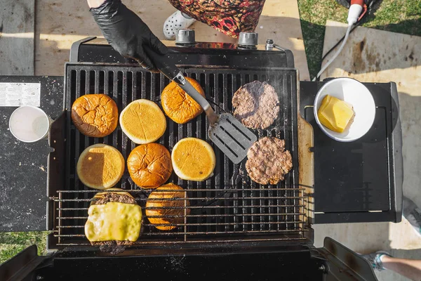 KAZAN, RUSSIA - MAY 11, 2019. BBQ festival "The Grill-fest" in Gorkinskoye-Ometyevsk forest — Stock Photo, Image