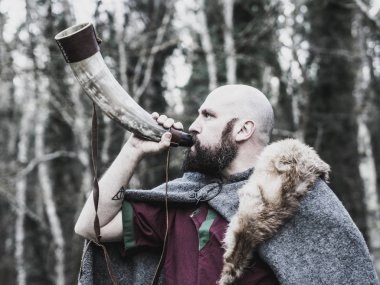 Savaş boynuz kullanarak Viking