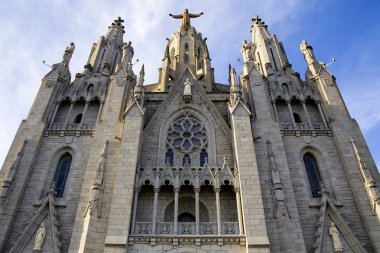 Kilise Kutsal Kalp İsa, Barcelona, Catalonia, İspanya Tibidabo Dağı zirvesinde yer alan