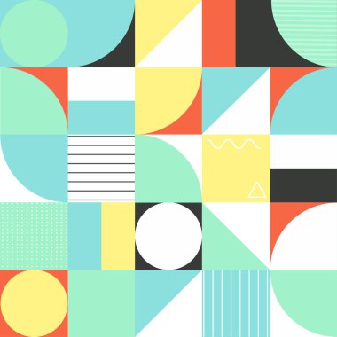 Geometri minimalist sanat poster basit şekli ve şekil ile. Soyut vektör desen tasarımı İskandinav tarzı web afiş için