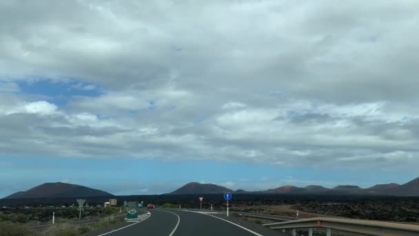 Road Trip Naar Canarische Eilanden Tenerife Lanzarote Door Bergen Bos — Stockvideo