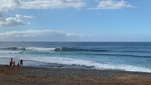 Surfspot Strand Von Las Americas Teneriffa Kanarische Inseln — Stockvideo
