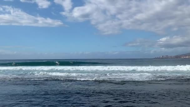 Surfspot Strand Von Las Americas Teneriffa Kanarische Inseln — Stockvideo