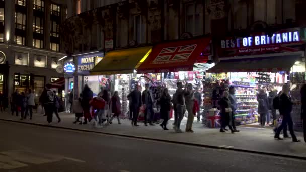 Londra Hatıra Eşyası Dükkanı Coventry Street — Stok video