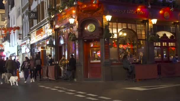 Street cafe restaurantes Chinatown Londres — Vídeo de stock