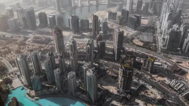 Havadan görünüm Dubai şehir gökdelenler modern bir metropol mimari harikası, zaman atlamalı, Dubai, Bae — Stok video