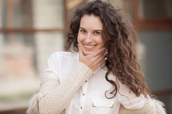 Happiness Concept Happy Woman Having Fun City Street Summer — Stock Photo, Image