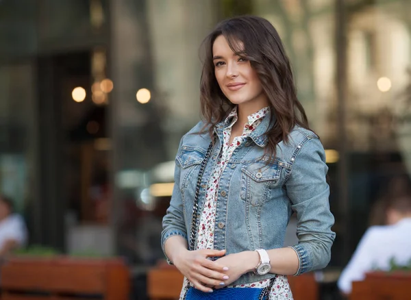 Portrait Young Smiling Beautiful Woman Close Portrait Fresh Beautiful Young — Stock Photo, Image