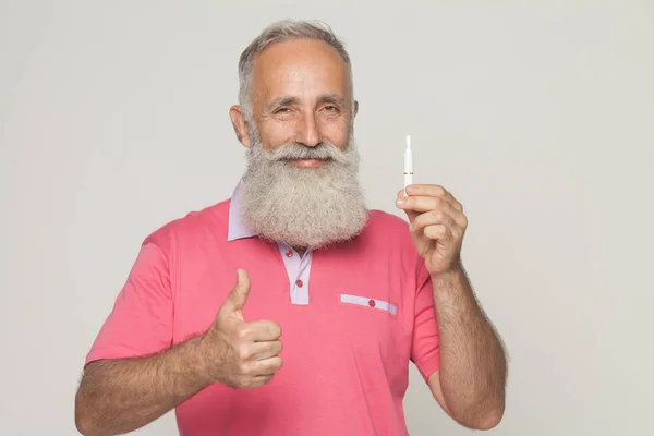 Uma Tecnologia Produto Tabaco Calor Não Queimadura Homem Que Prende — Fotografia de Stock