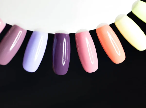 Paleta Con Muestras Esmalte Uñas Recogida Muestras Barniz Para Manicura — Foto de Stock