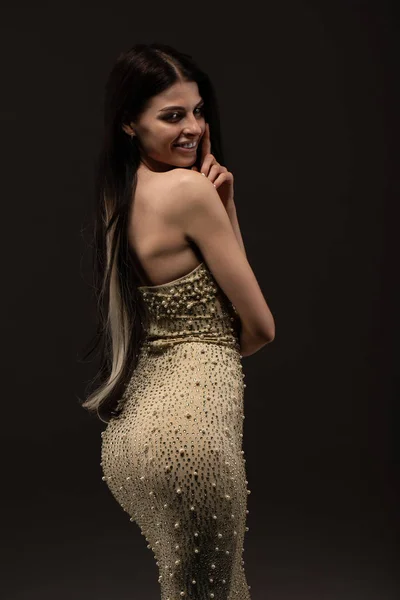 관능적 섹시한 드레스 스튜디오 — 스톡 사진