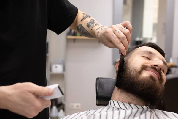 Cliente Barba Bigote Peluquería — Foto de Stock