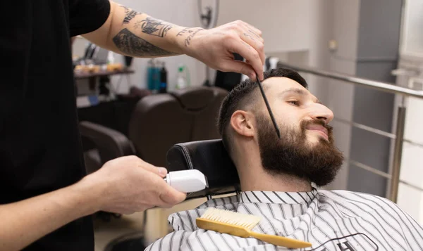 Cliente Barba Bigote Peluquería — Foto de Stock