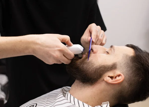 Cliente Barba Bigote Peluquería — Foto de Stock