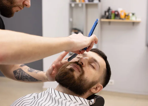 Cliente Barba Bigote Peluquería — Foto de Stock