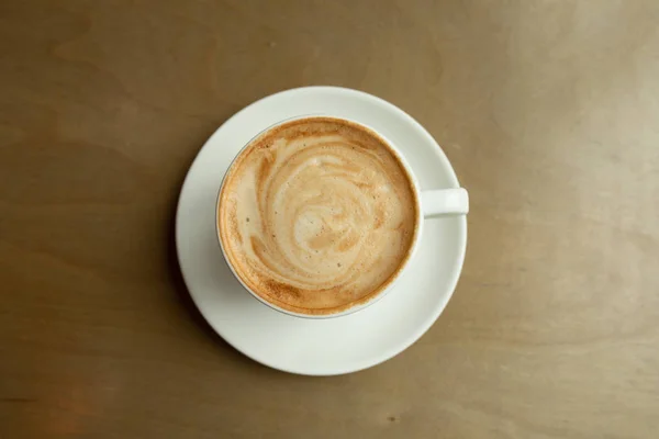 Yukarısında Düz Yatıyordu Olarak Kahve Latte Cappuccino Yakın Çekim — Stok fotoğraf