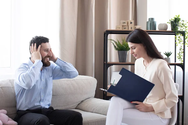 Psychologist Having Session Her Patient Her Private Consulting Room — Stock Photo, Image