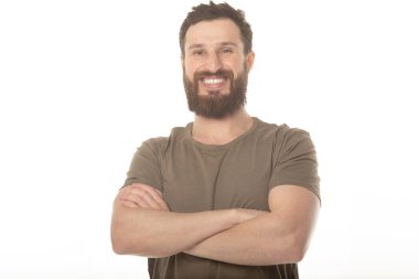 gülüyor, yakışıklı genç bir adam portresi