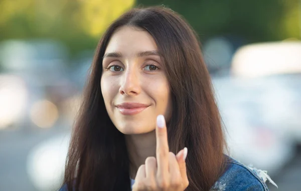 Young Girl Gesture Fuck — Stock Photo, Image