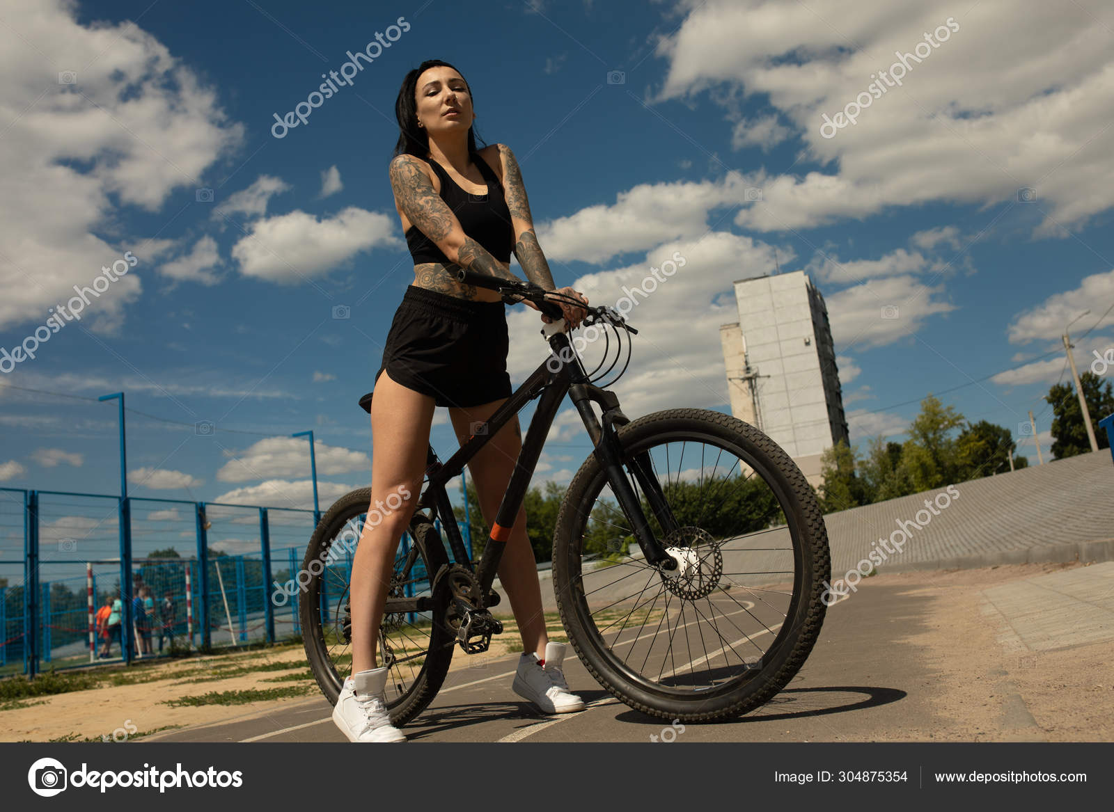standing on bike