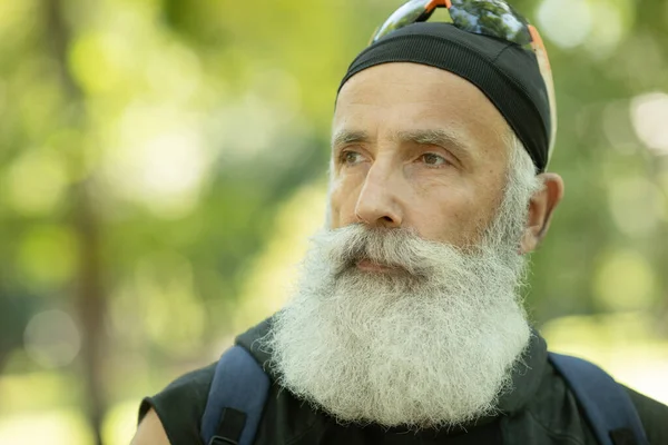 Portrait Healthy Bearded Senior Man — Stock Photo, Image