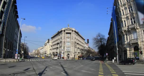 冬のブダペスト市内交通 — ストック動画