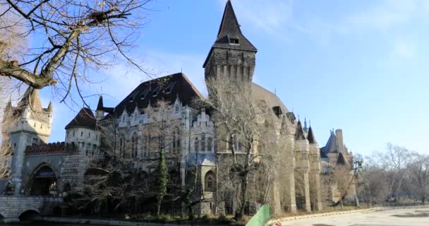 Veduta del castello di Vajdahunyad a Budapest — Video Stock