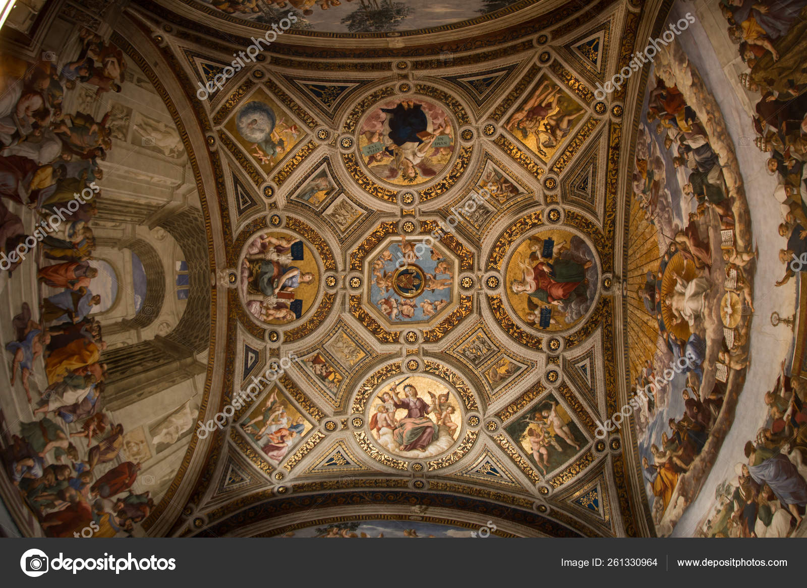 Ceiling At The Vatican Vatican City Rome Italy Stock