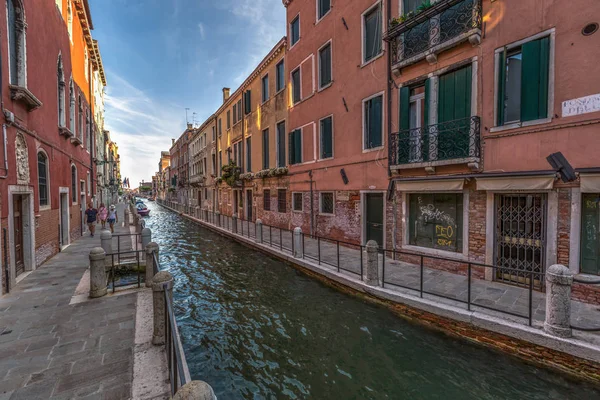 stock image Venice street scene with romantic building canal