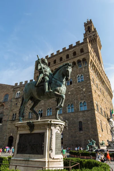 Piazza della Signoria em Florença. Edifícios medievais Imagens Royalty-Free
