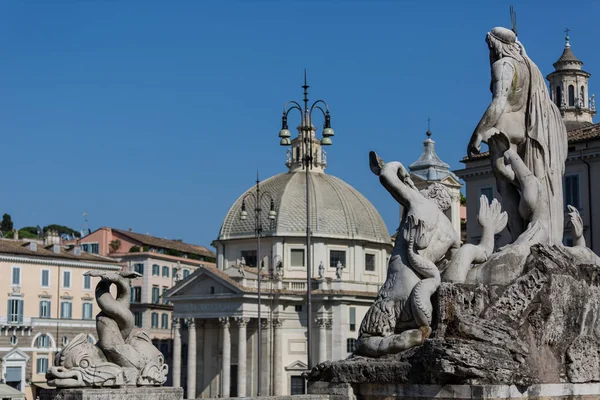 Piazza del Popolo em Roma Itália Fotografias De Stock Royalty-Free