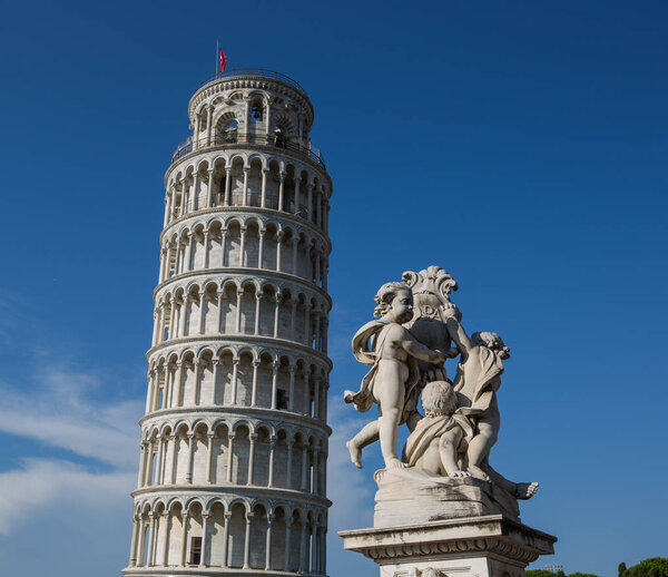 A view of famous Leaning tower of Pisa, Italy