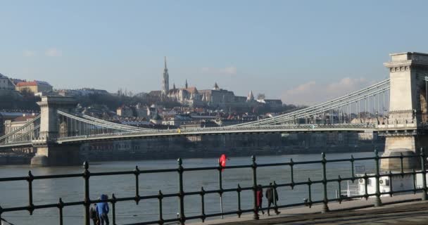 Budapeszt Węgry Stycznia 2019 Scena Miasto Ruchu Budapeszcie — Wideo stockowe