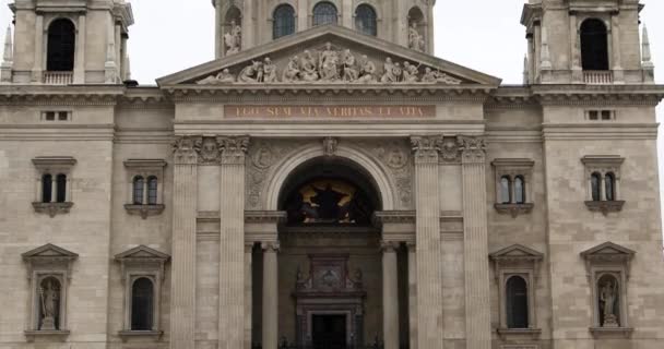 Будапест Хангария Января 2019 Вид Базилику Святого Стефана — стоковое видео