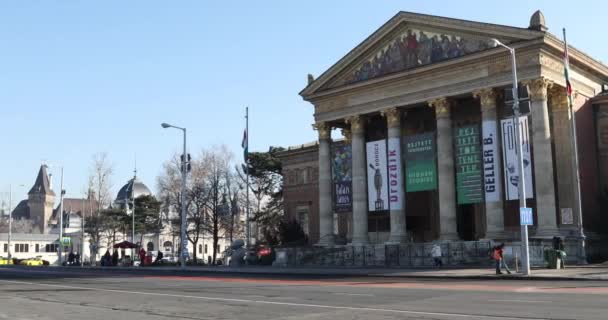 Будапешт Угорщина Січня 2019 Погляд Музею Етнографії Площі Героїв — стокове відео