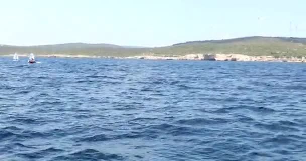 Sailing yacht cruising in the Mediterranean sea 3 — Stock Video
