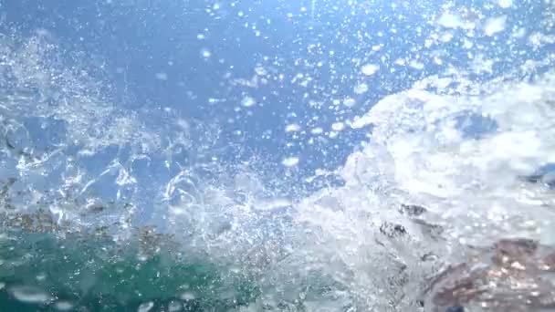 Retrato Joven Feliz Salto Yate Crucero Vacaciones Verano — Vídeo de stock