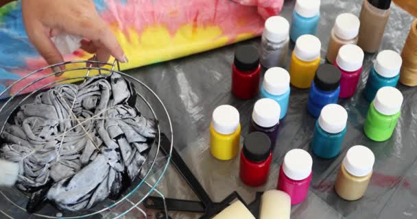 Process Painting Style Tie Dye — Stock Video