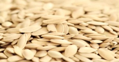 Ham beyaz kabak çekirdekleri dönüyor