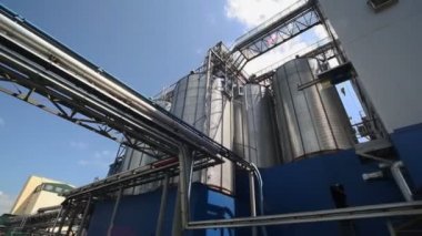 Ladyzhin, Ukrayna, 2 Ağustos 2018: Fabrika karma yemleri imalatı için. Bileşik bitki besleme. Yem fabrikası. 