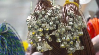 Manufacture of electrical harnesses for Mercedes cars E-class, A-class, S-class. Production of electrical cables in the car industry. 