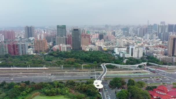 Flygfoto Bilder Drönare Building Kaohsiung Stad Taiwan — Stockvideo