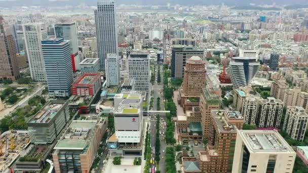 Vue Aérienne Images Par Drone Bâtiments Dans Ville Taipei Taiwan — Video