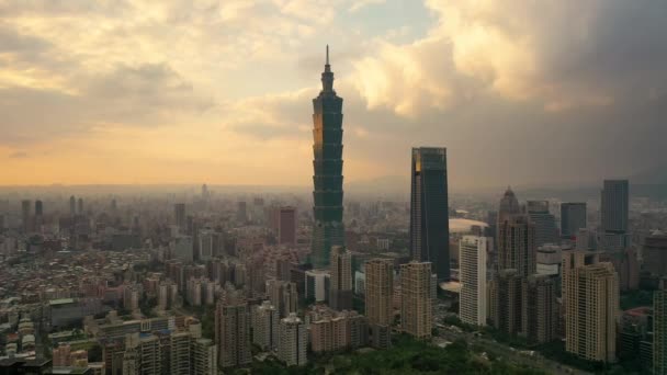 Visualização Aérea Imagens Por Drone Edifícios Cidade Taipei Taiwan — Vídeo de Stock