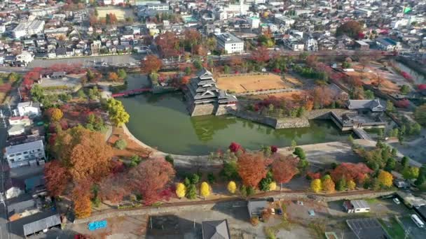 Letecký Pohled Drone Matsumoto Castle Matsumoto City Nagano Japan — Stock video