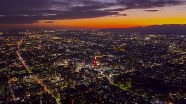 Luftaufnahme Hyper Lapse Video Des Bauens Der Stadt Kyoto Bei — Stockvideo